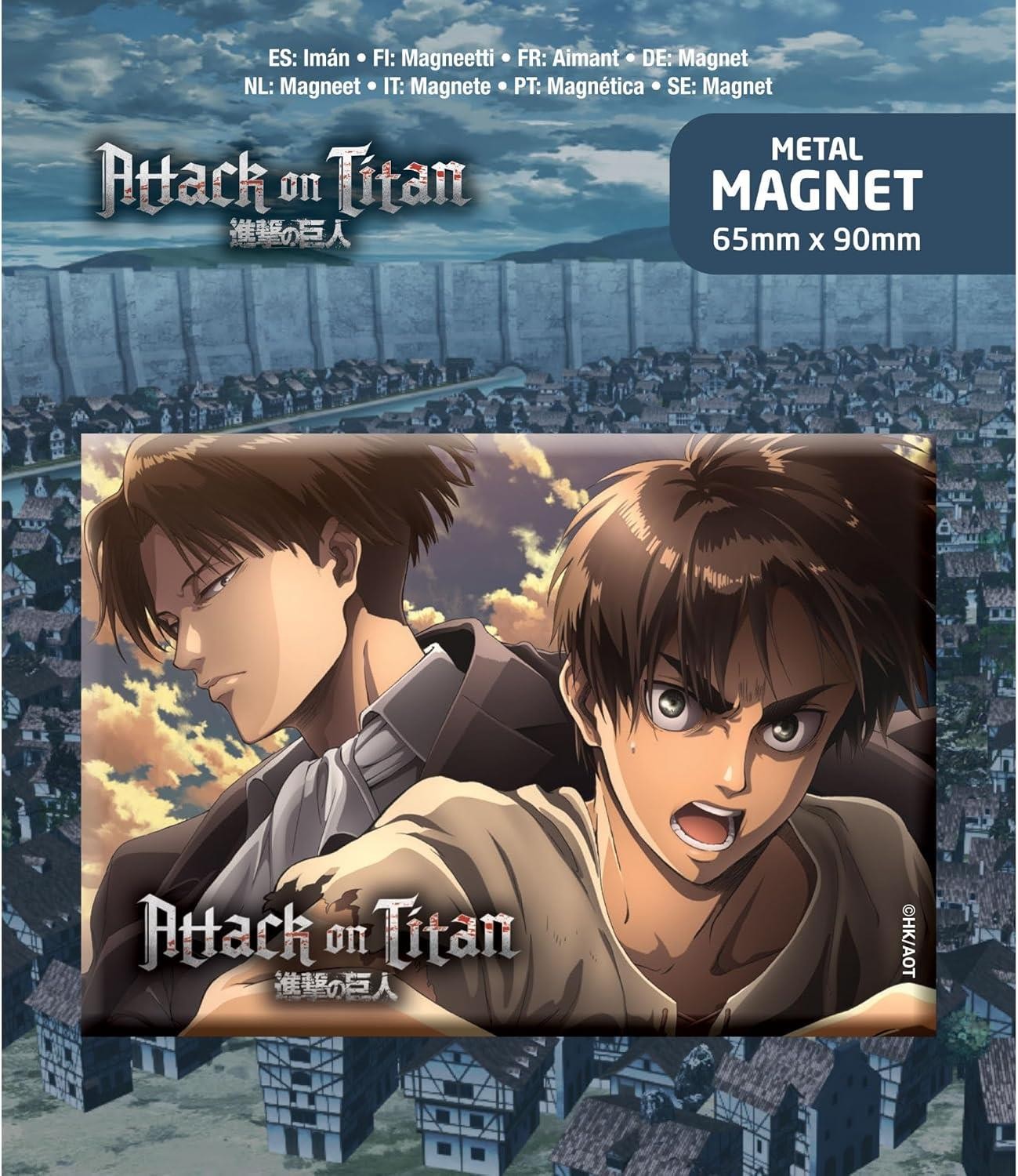 Attack on Titan - Eren and Levi Metal Fridge Magnet