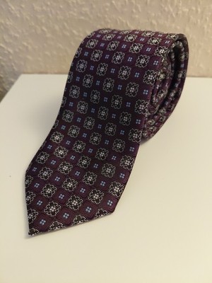 Herren Krawatte 7cm breit lila gemustert (Angelo di Monti Collezione) NEU OVP