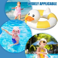 Inflatable Duck Ring Swimming Pool Childrens Kids Rubber Float Aid Swim Ring