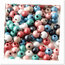 1000 Assorted Color Wooden Beads for Jewelry Making