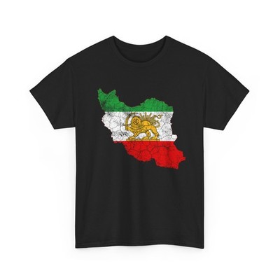 Iran Map with Lion and Sun Emblem Shirt, Iranian Flag Persian Heritage Shirt