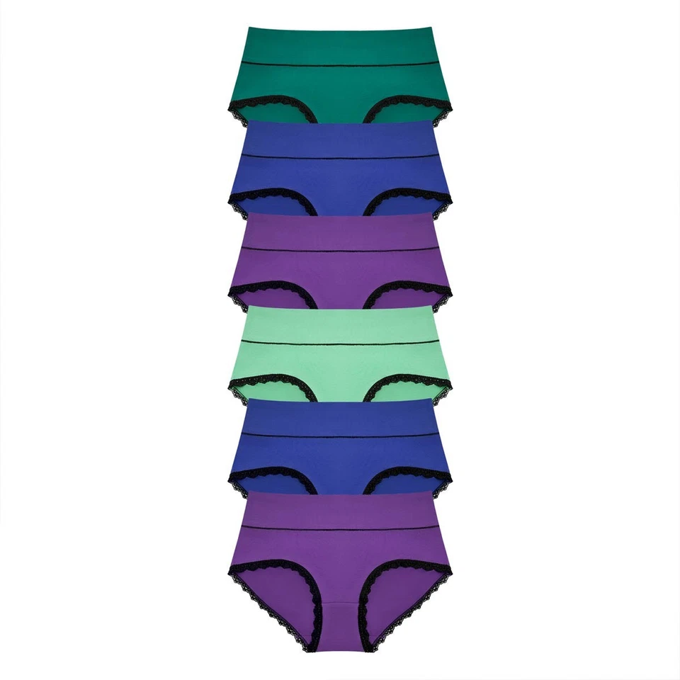 ETAOLINE 6er Pack Damen hohe Taille Slips Unterwäsche Baumwolle Stretch Hosen Panty