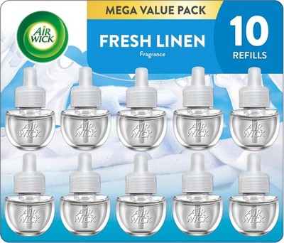Air Wick Fresh Linen Scented Oil Refills Plug In Air Freshener 10 Ct