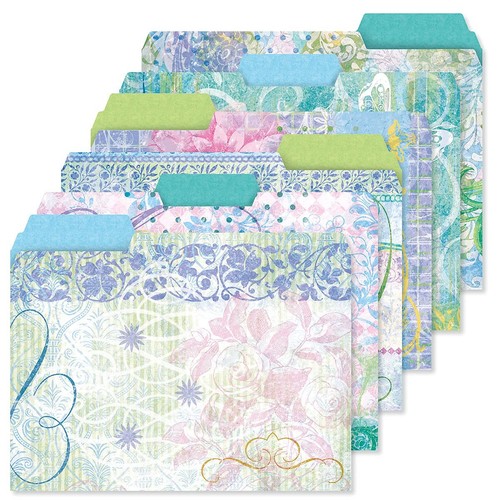 Floral Fun File Folders Value Pack - Bulk Set of 24, 6 Pretty Decorative Desi...