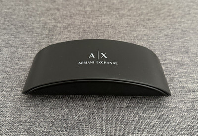 Armani Exchange Black White Glasses Sunglasses Hard Case Velvet Curved Logo