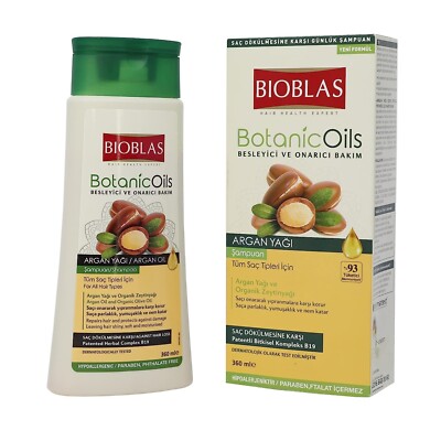 Argan Oil Shampoo Anti Hair Loss for Man And Woman 360 ML Bioblas Botanic Oils 