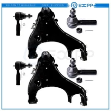 Fits 1999-2004 Nissan Frontier 3.3L 6Pcs Front Lower Control Arms Tie Rods Part