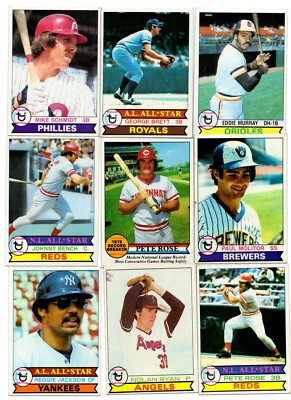 1979 Topps Baseball SET BREAK singles - stars, commons, Hall of Famers #501-726