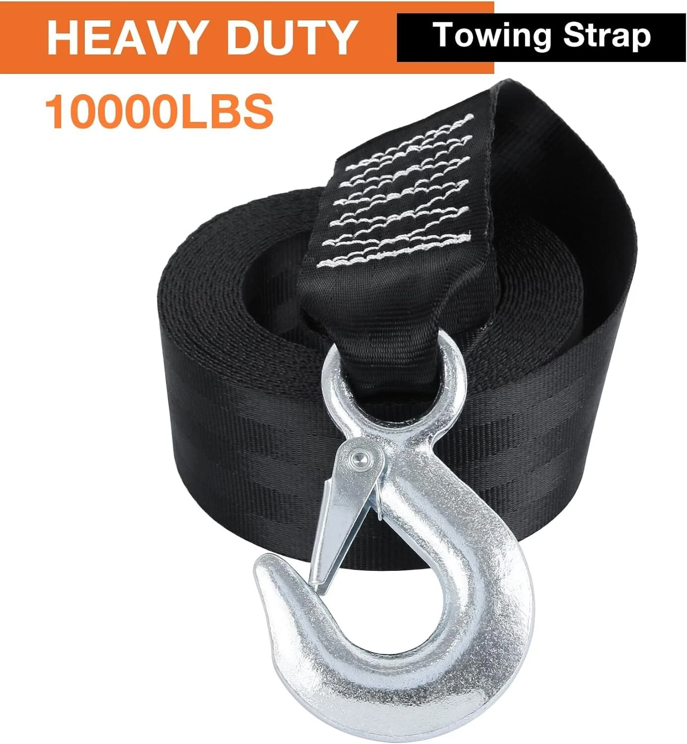 HEAVY DUTY BOAT TRAILER TOW REPLACEMENT WINCH STRAP ROPE 2" x20' WITH SNAP HOOK