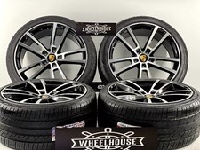 4 22x10 Porsche Black Machine Wheels Rims Tires Cayenne Turbo 4s 5x130 48mm