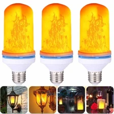 1/2/3x E27 LED Flame Effect Fire Bulb Flickering Atmosphere Light 4 Modes