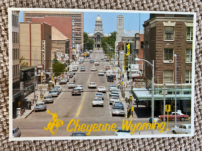 Vintage Postcard Cheyenne Wyoming Unposted, NEW, Capital Avenue, Made in Italy.