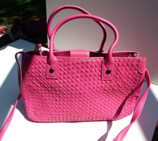 Hot Pink Valerie Stevens Design Lattice Leather Shoulder/ Handbag