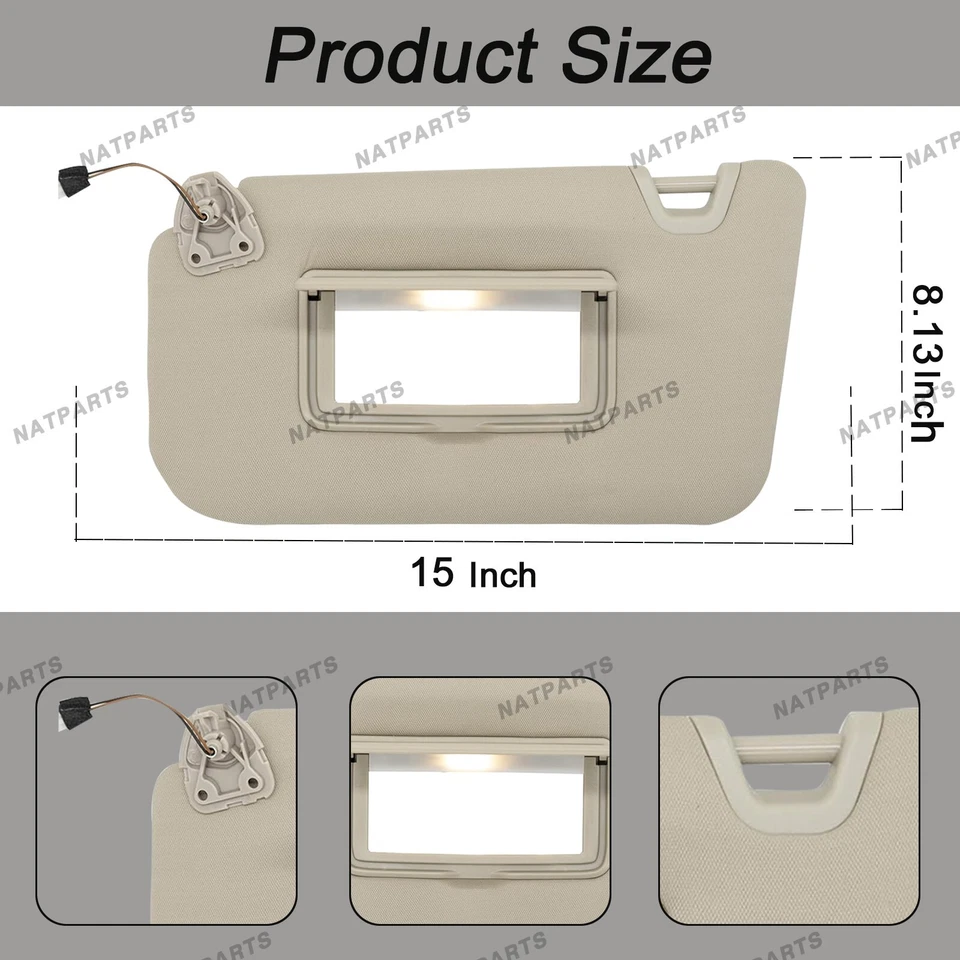 Parasol conductor izquierdo con luz para Nissan Rogue X-Trail 2014-2020 96401-4BA3E Foto 4 de 4