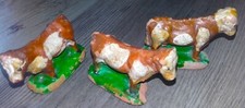 3X MASSE FIGUR KUH COW BAUERNHOF ELASTOLIN LINEOL ? PREWAR ARTDECO 2WW OSTALGIE