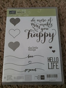 Stampin' Up! Hello Life Stamp Set RARE Happy, Love, Life, Sweet
