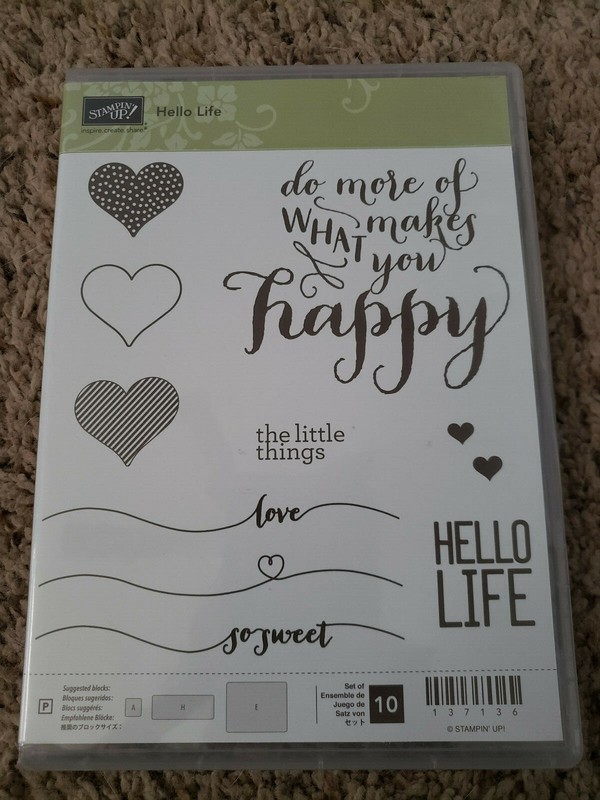 Stampin' Up! Hello Life Stamp Set RARE Happy, Love, Life, Sweet