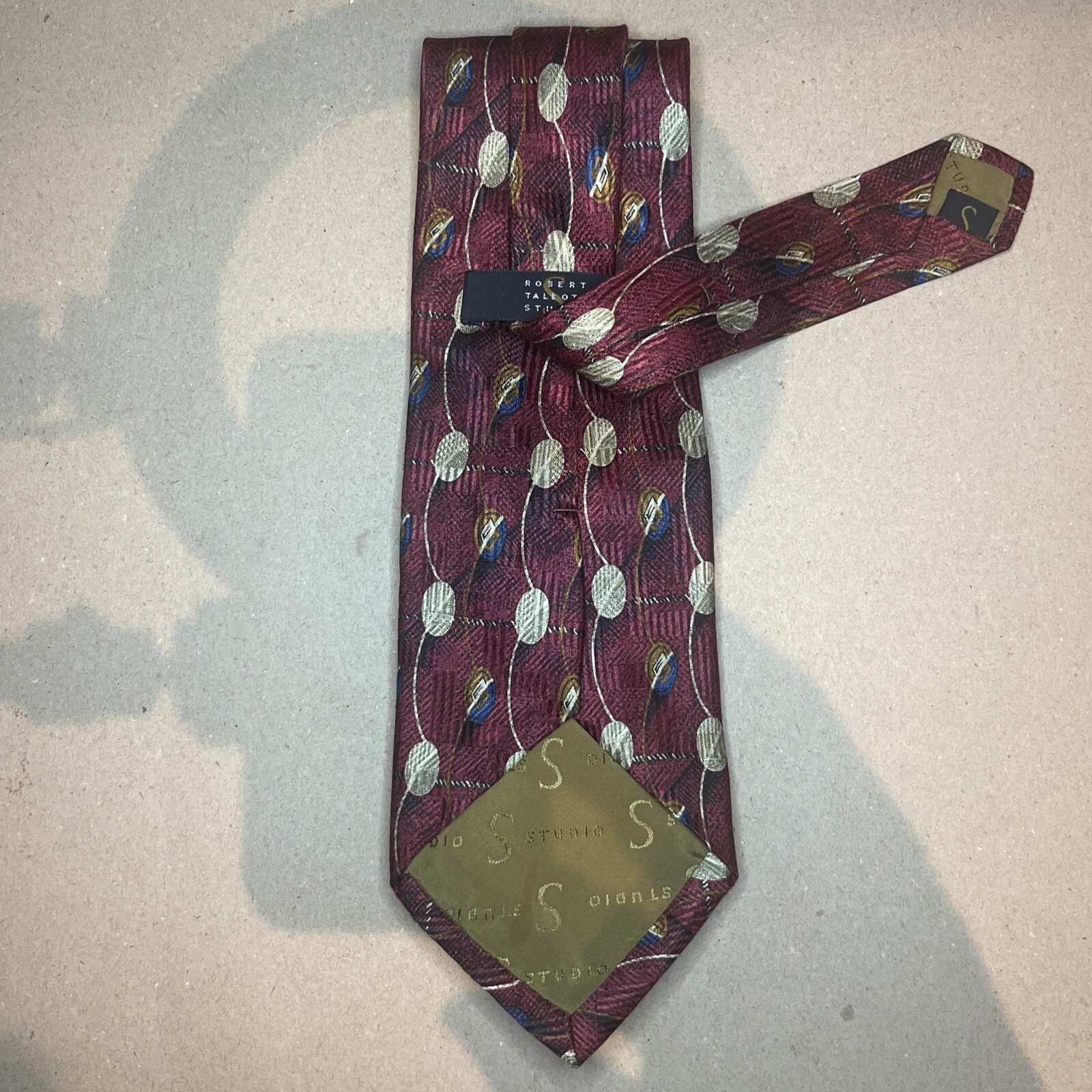 $150+ ROBERT TALBOTT STUDIO  MAROON ABSTRACT 90S … - image 6
