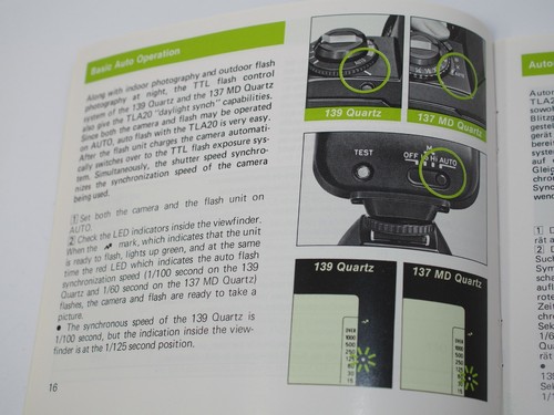 Contax TLA 20 Flash Unit Instruction Manual - Picture 2 of 3
