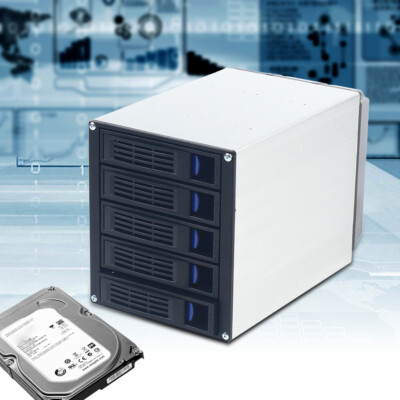 6 Gbps 5 Bay SATA HDD SAS Docking Station 2.5/3.5'' Hard Drive Bays