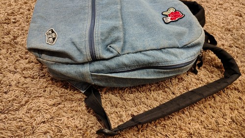 Vans Off The Wall Medium Backpack Light Denim Logo Patches - Picture 5 of 11