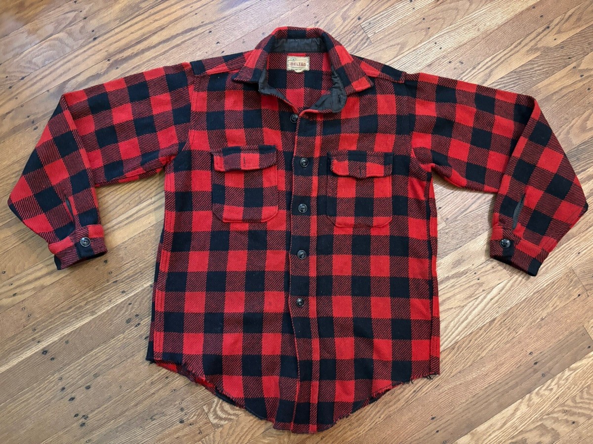 1950s Melton Wool Buffalo Check Work Shirt.distressed.large | eBay