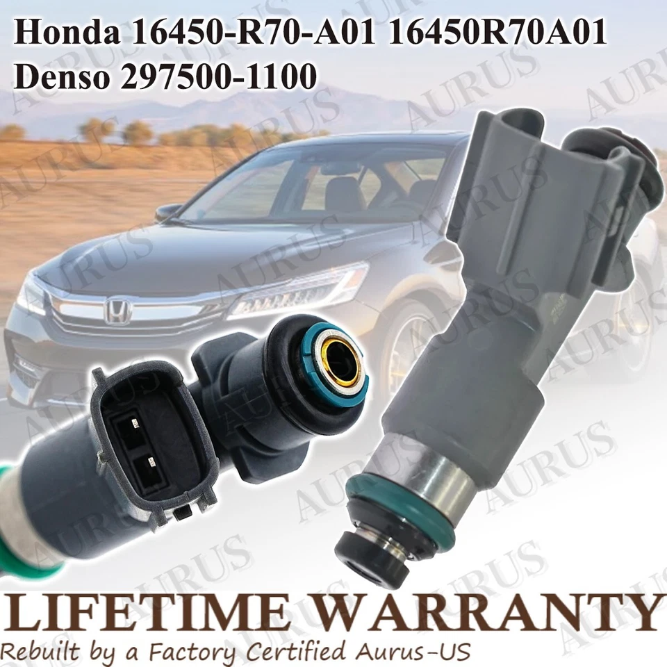 6 inyectores de combustible OEM DENSO para Honda Accord 2008 2009-2017 3,5 L V6 16450-R70-A01 Foto 3 de 4