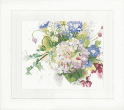 Lanarte Counted Cross Stitch Kit: Hortensia (Linen)
