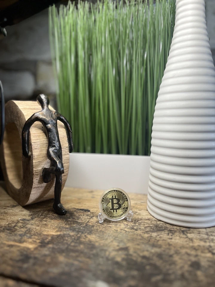 2er Set - BITCOIN Ethereum Kryptomünze Gold - BTC Deko - crypto -NEU - | ETH XRP - Bild 3 von 3