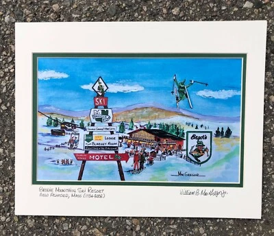 Brodie Mountain Ski Resort Art Print New Ashford MA snow winter skiing skier Mt