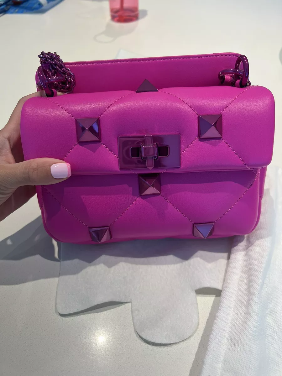 Small Nappa Rockstud Spike Bag for Woman in Pink Pp