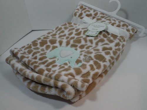Zak & Zoey Brown & White Cheetah Patterned Embroidered Jungle ELEPHANT Blanket - Picture 3 of 3