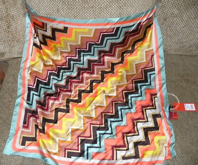 MISSONI x Target 'Colore Zig Zag' Scarf 100% Silk Anniv Coll 28x28