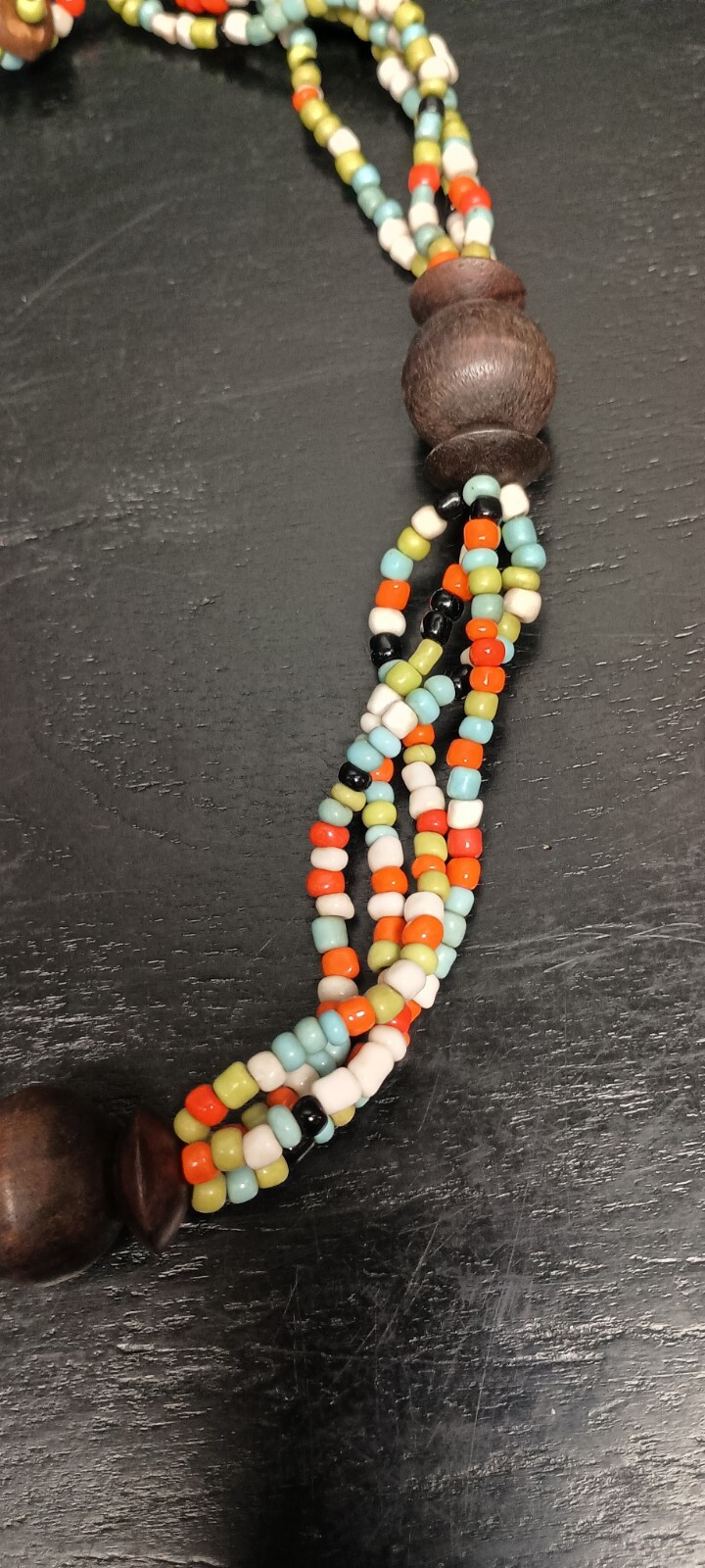 Vintage Multi Strand Colorful Beaded Necklace 20" - image 3