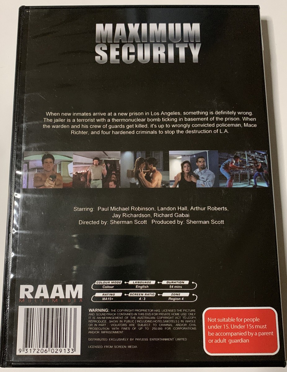 Maximum Security DVD Paul Michael Robinson ACTION PRISON