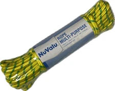 49 Ft Rope 3/8'' Solid Nylon Rope for Multi-Purpose, Comfortable use, Yellow.