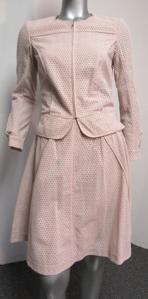 NINA RICCI 100% cotton light pink eyelet skirt suit SZ 36/4 - Image 2 of 4