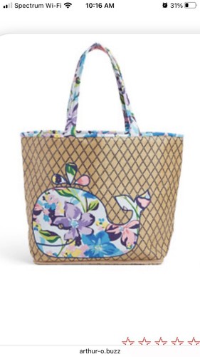 Vera Bradley Marian Floral Whale Beach Tote Bag & Wristlet Set EUC! - Picture 12 of 12