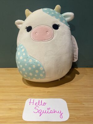 Squishmallows 7,5'' Floral Belana die Kuh Ostern 2023 von Kellytoy Neu mit Etikett