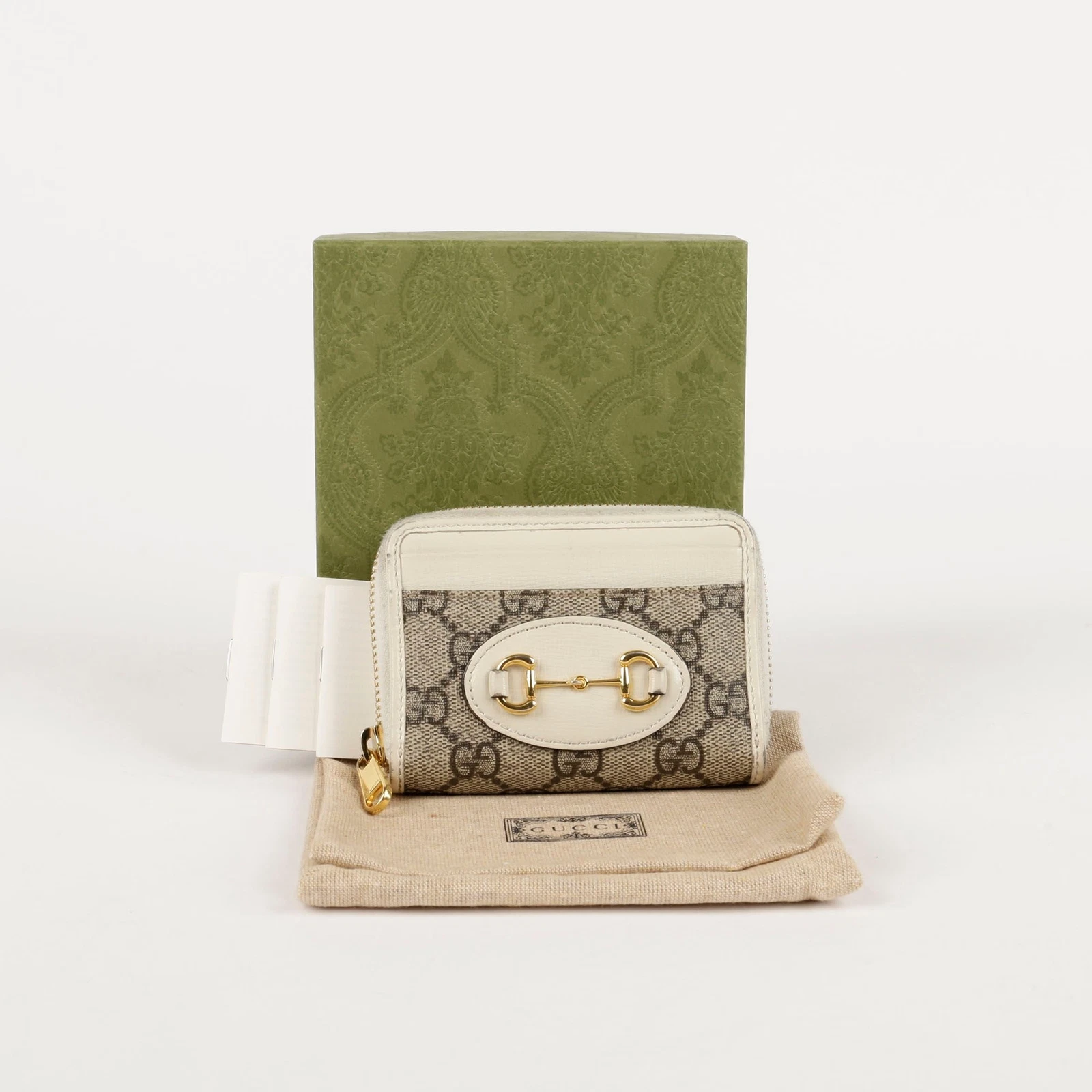 Portefeuille porte cartes Gucci GG Supreme Canvas Horsebit 1955 658549 56641676