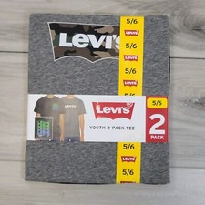 Levi's T-Shirts Youth 5/6 2 Pack Short Sleeve Graphic Logo New