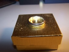 TRADITIONAL UNISEX 5 MM SMOOTH STERLING SILVER WEDDING BAND SIZE 7 3/4 SIGNED