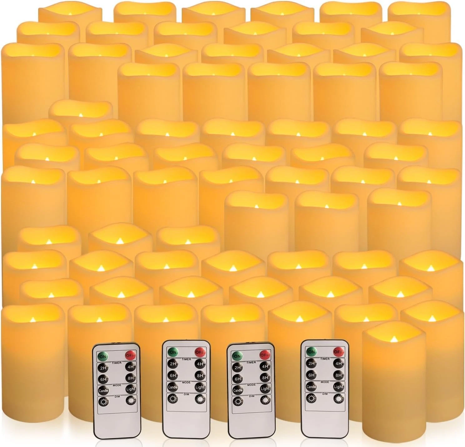 72 Waterproof Flameless LED Candles with Remote & Timer for Indoor/Outdoor Use