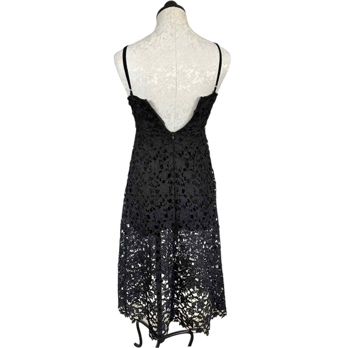 Astr Lace Illusion Midi Dress Spaghetti Straps Black Spaghetti Straps Size  Small | eBay