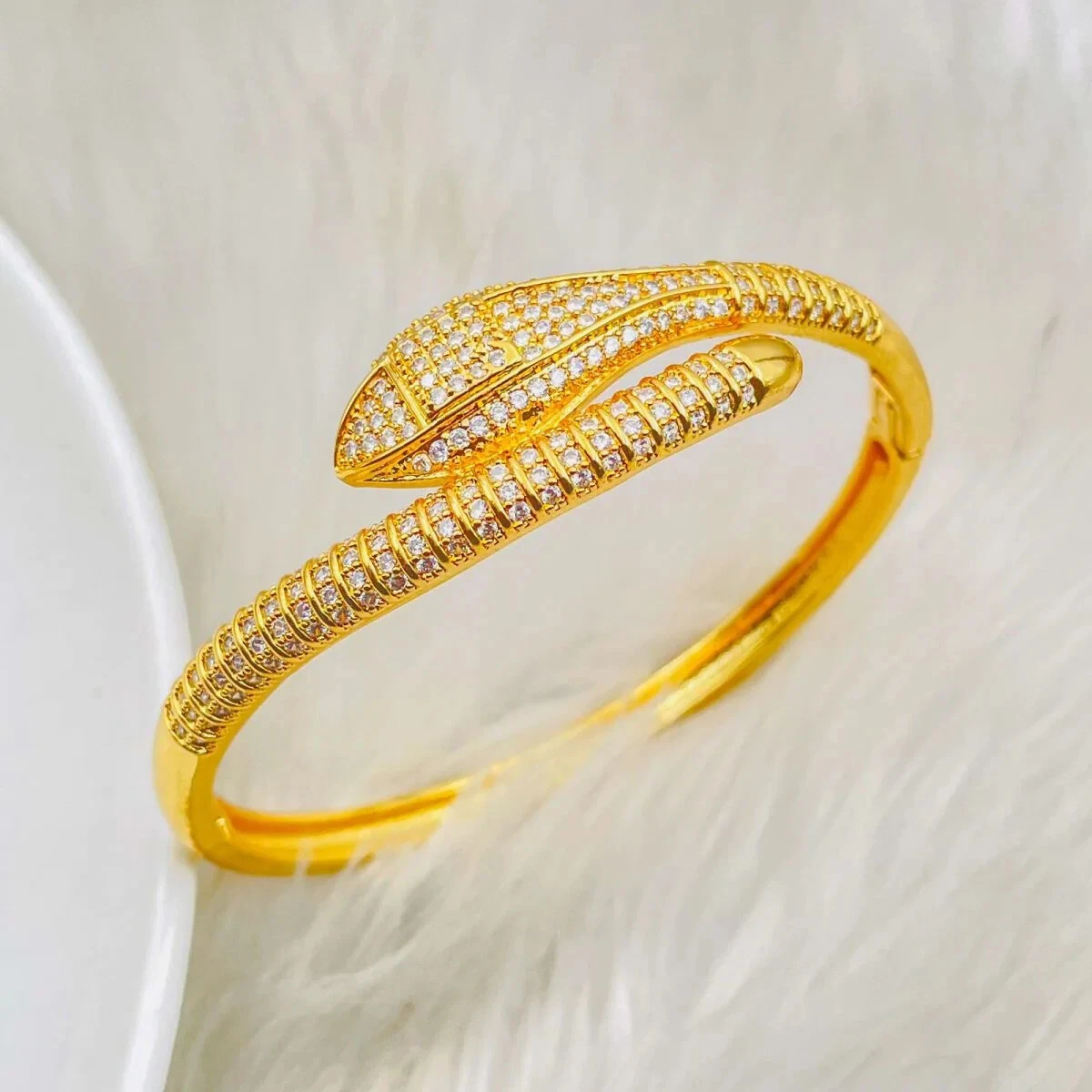 Classic Golden Color Snake Design Open Wrap Metal Arm Bangle - Temu