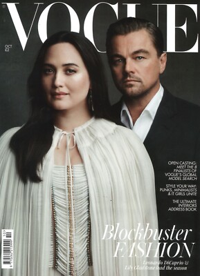 UK Vogue Magazine Leonardo DiCaprio Lily Gladstone, Blockbuster Fashion Oct 2023