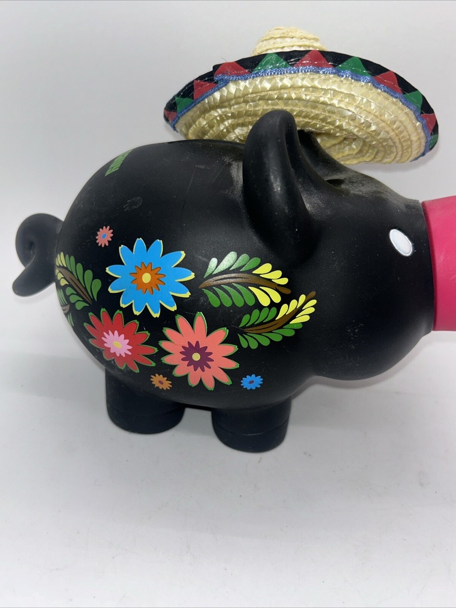 Old Navy Floral Sombrero Plastic Piggy Bank Pink Nose | eBay