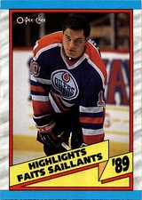 1989-90 O-Pee-Chee Highlights Esa Tikkanen Edmonton Oilers #328
