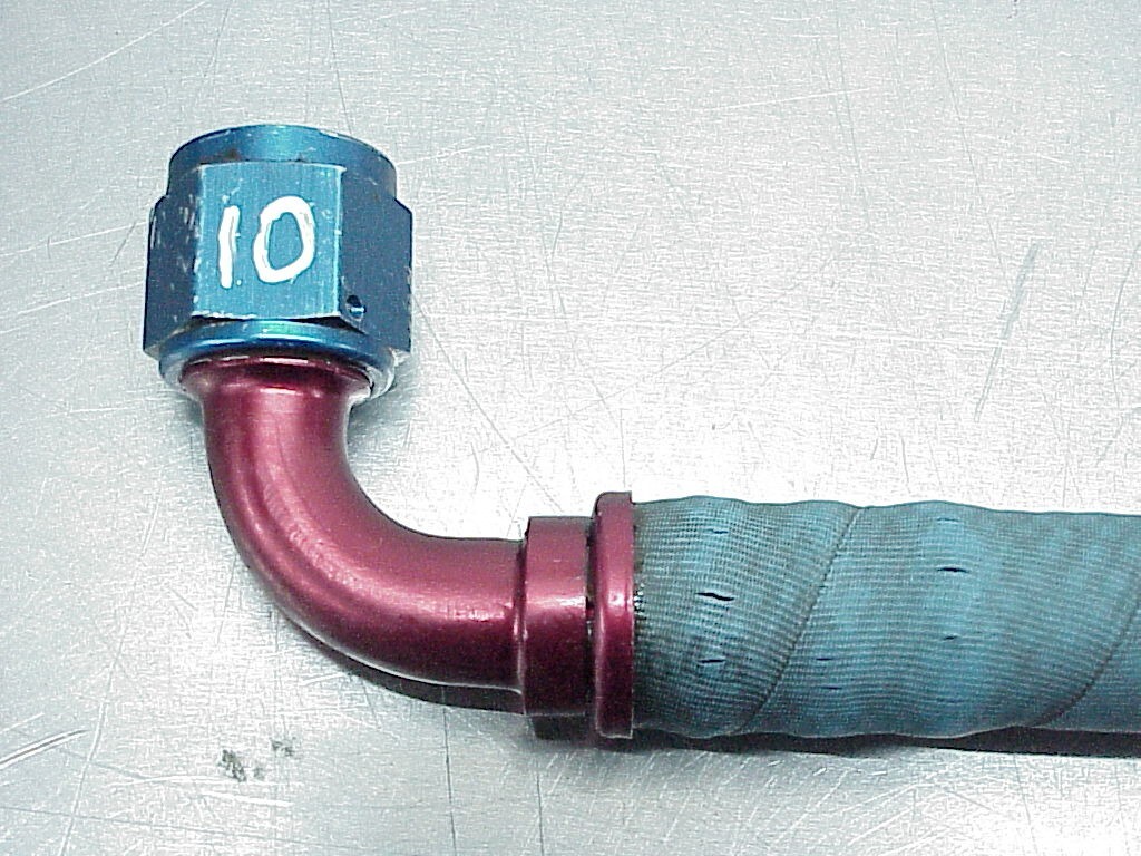 10" Aeroquip PushLoc Hose with 10 AN 90° & Straight Push On Fittings