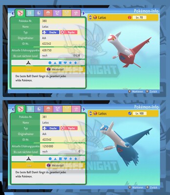 Latias & Latios Shiny/ non Shiny 6IV Set Bundle Item Pokemon S. Diamant L. Perle